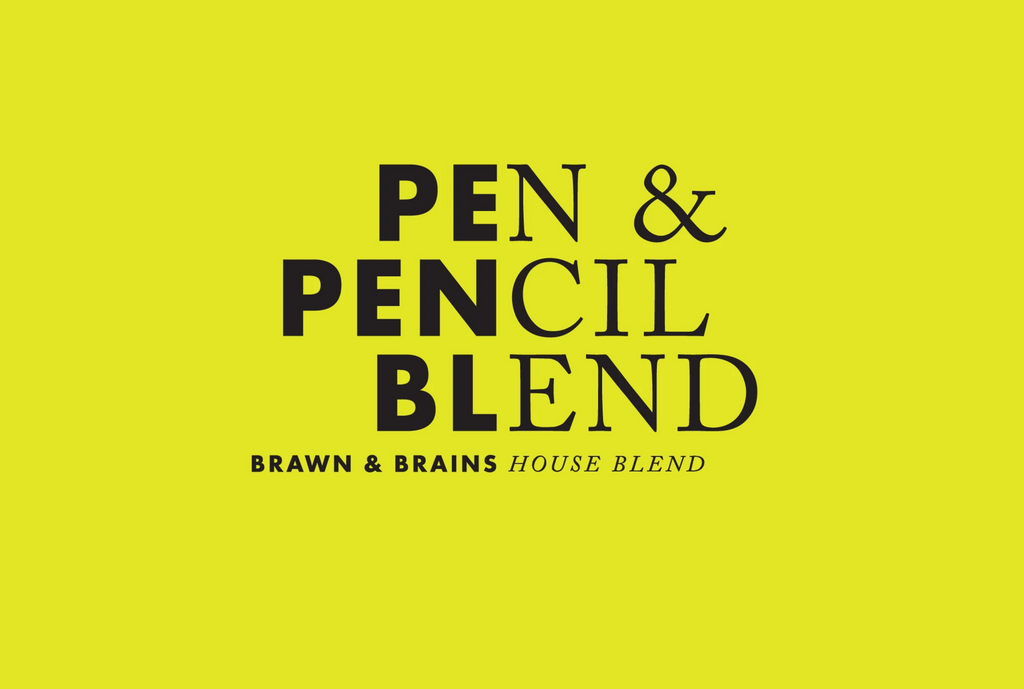 Pen & Pencil Blend, house blend coffee beans, espresso roast